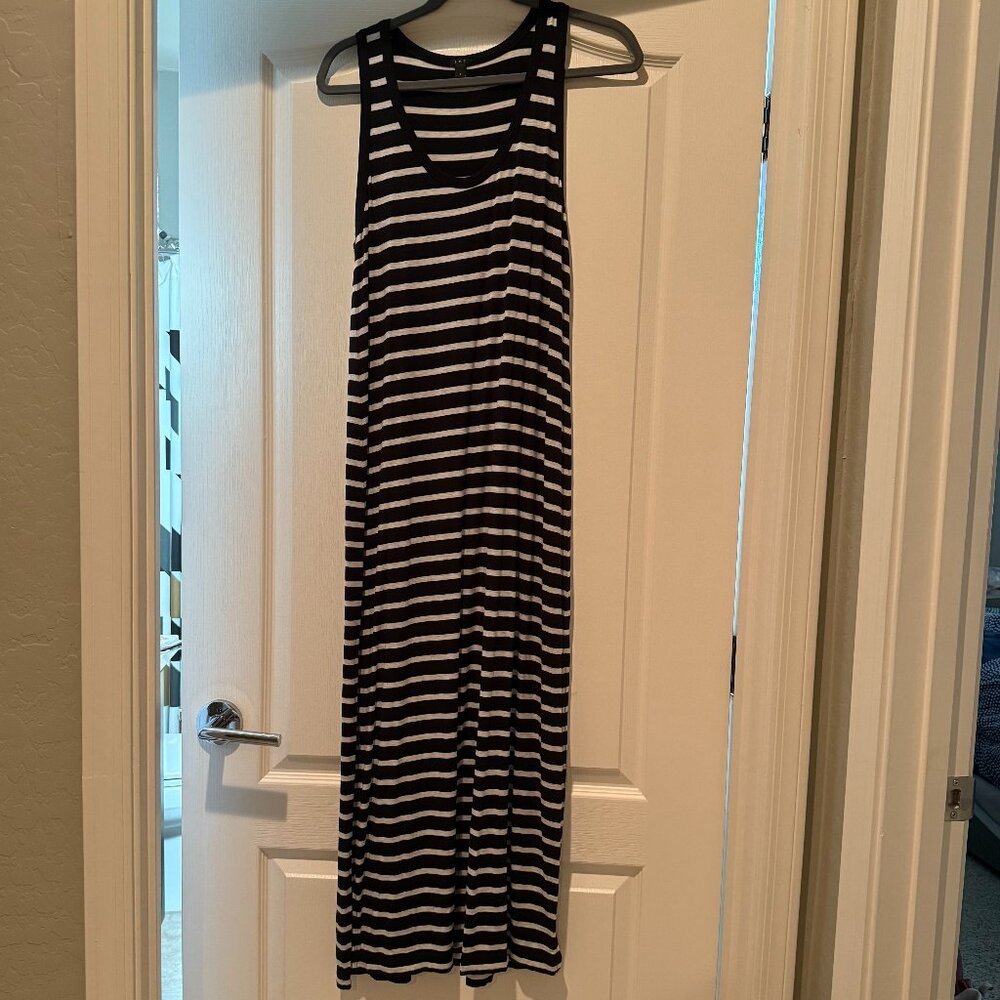 JCrew | Striped Racerback Maxi Tank Dress | Black & White | Size: S